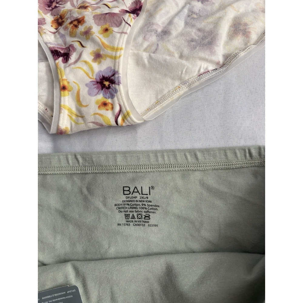 NEW Bali Breathable Cotton Hipster Panty DFLEHP Women's Size 2xlarge 2 Pair - Picture 4 of 10
